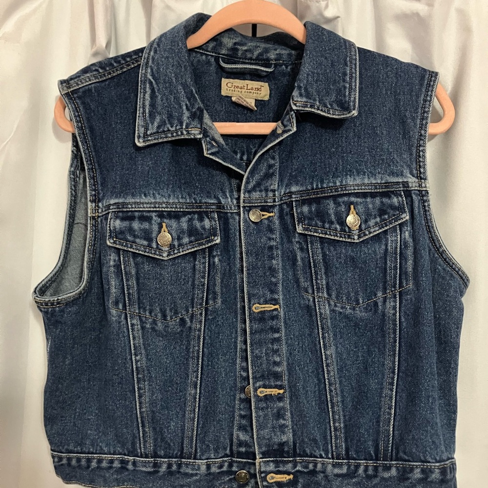 Vintage Great Land Denim Sleeveless Vest